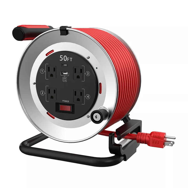 4 розетки USB2.4A металлический шнур 50 футов 50 футов