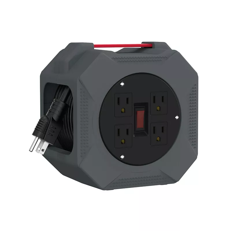 4 Outlets Plastic Cord Reel 30ft